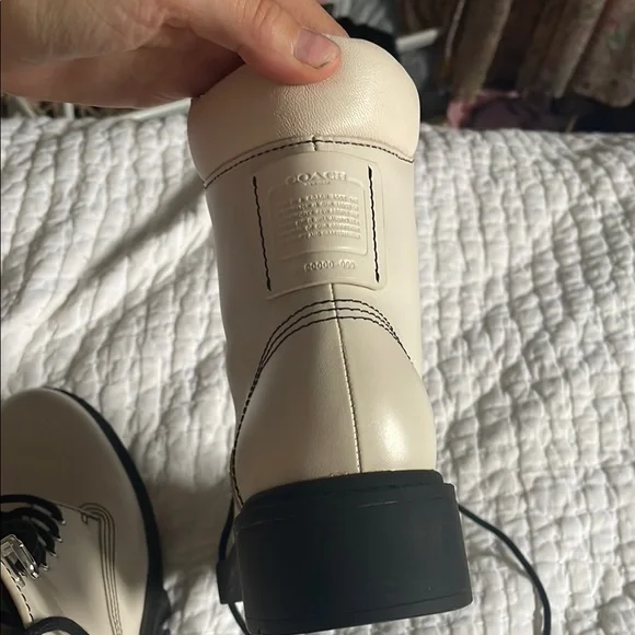 Coach Cream Combat Moto Boots - Picture 11 of 12
